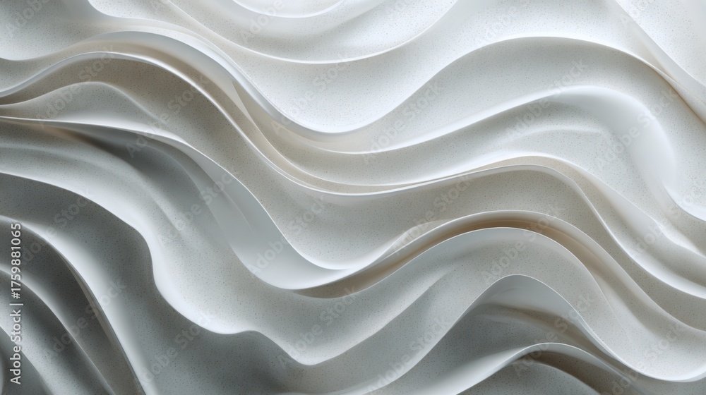 Obraz premium Sculptural White Plaster Texture with Waves and Tones for Artistic Backgrounds and Interior Design Elements