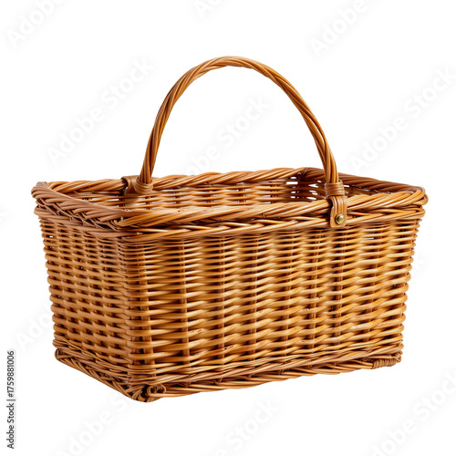 Woven Basket with Handle for Storage and Decoration Purposes