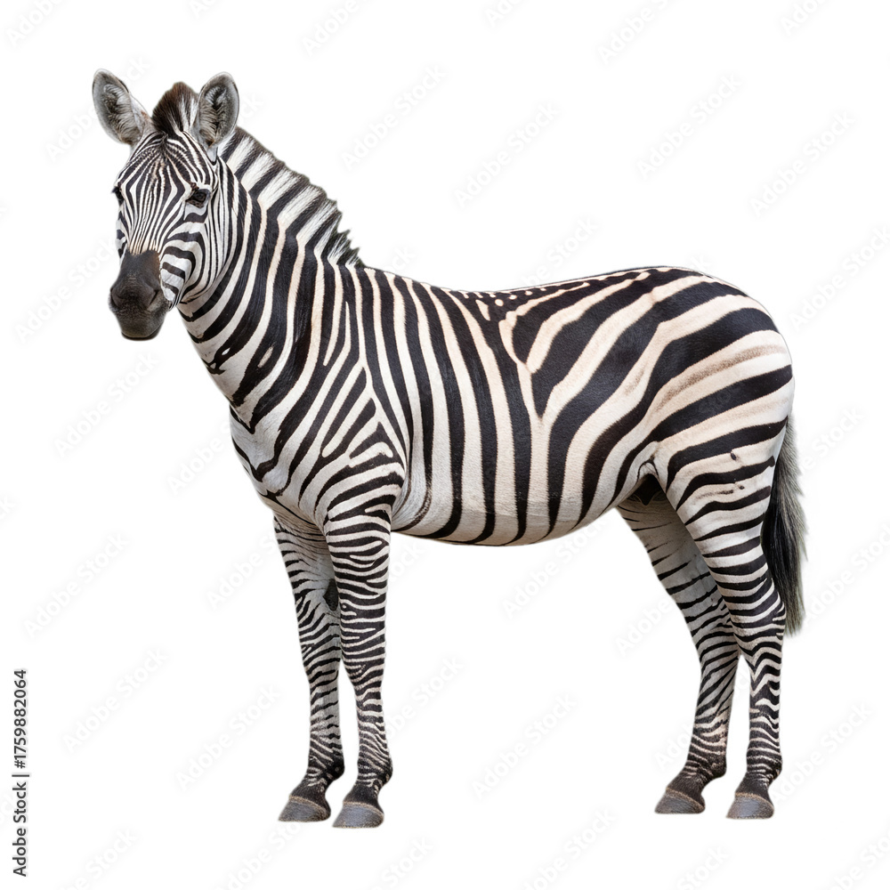 Fototapeta premium zebra isolated on transparent background