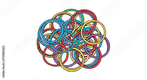 Rubber bands outline icon vector