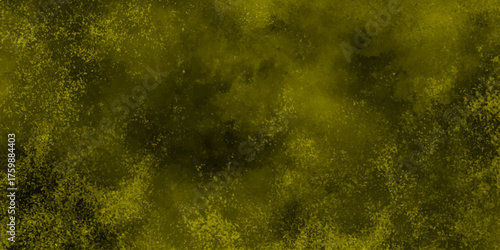 Yellow powder dust smoke on black background. grunge wall, highly detailed textured background.   Watercolor pastel background hand painted. aquarelle colorful stains on paper.