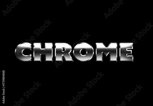 Silver Chrome Text Effect Metallic Bold Font