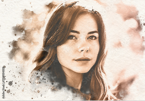 Sepia Watercolor Photo Effect