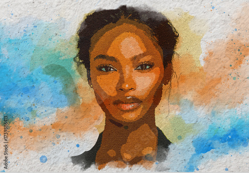 Blue And Orange Watercolor Photo Effect