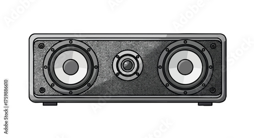 Center channel speaker outline icon vector