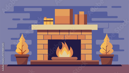 A cozy fireplace with a stacked stone surround adds warmth and texture to the industrialstyle living room.