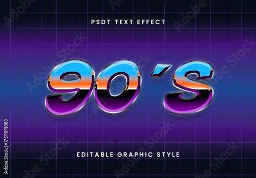 Colorful 90s Throwback Text Effect Retro Gradient Font