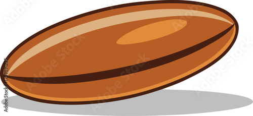 Vector art of brown oval bean or seed