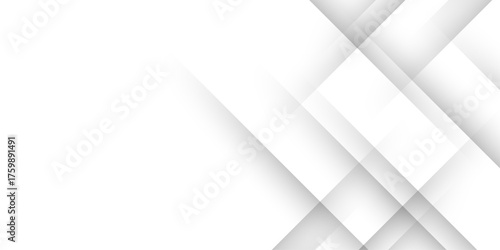 White, gray abstract background geometry shine and 3D layer element vector for presentation design. abstract pattern design Space design concept Suit for business, landing page, wallpaper background.	
