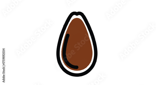 Watermelon seeds outline icon vector