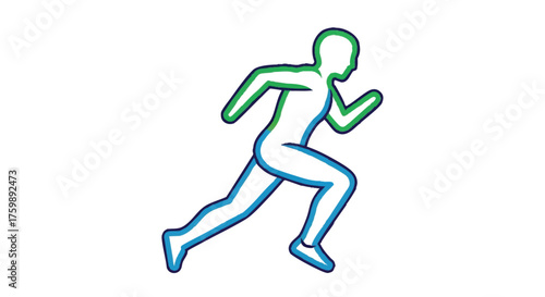 Running person outline icon vector