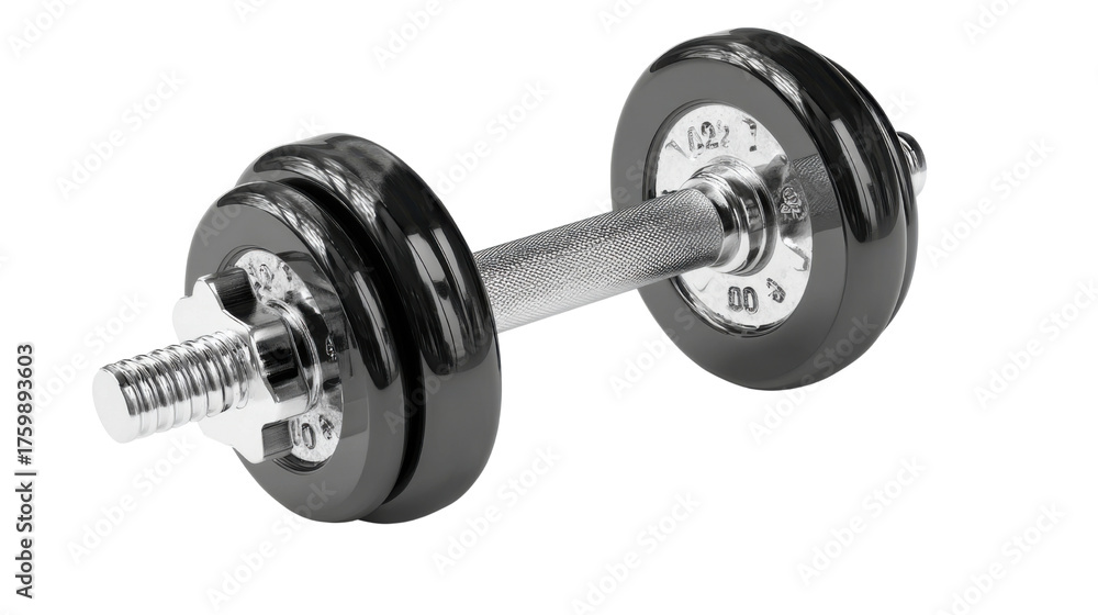 Naklejka premium Single Dumbbell Isolated on White Background