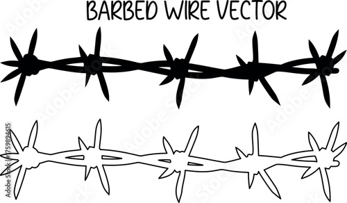 barbed wire silhouette vector, barbed wire line art, barbed wire outline