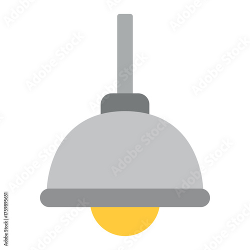 Hanging Lamp Icon Vector – Modern Ceiling Light Symbol