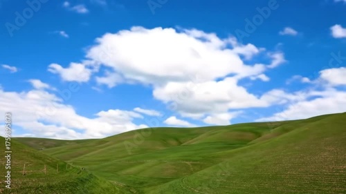 landscape with blue sky and clouds