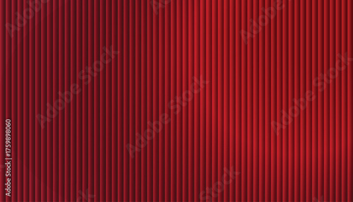 Abstract red vertical stripes background with soft gradient and ribbed 3D texture; modern minimal backdrop for banners, wallpapers, web headers, theater curtain look luxury designs