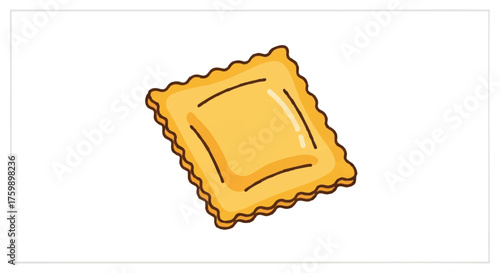 Ravioli outline icon vector