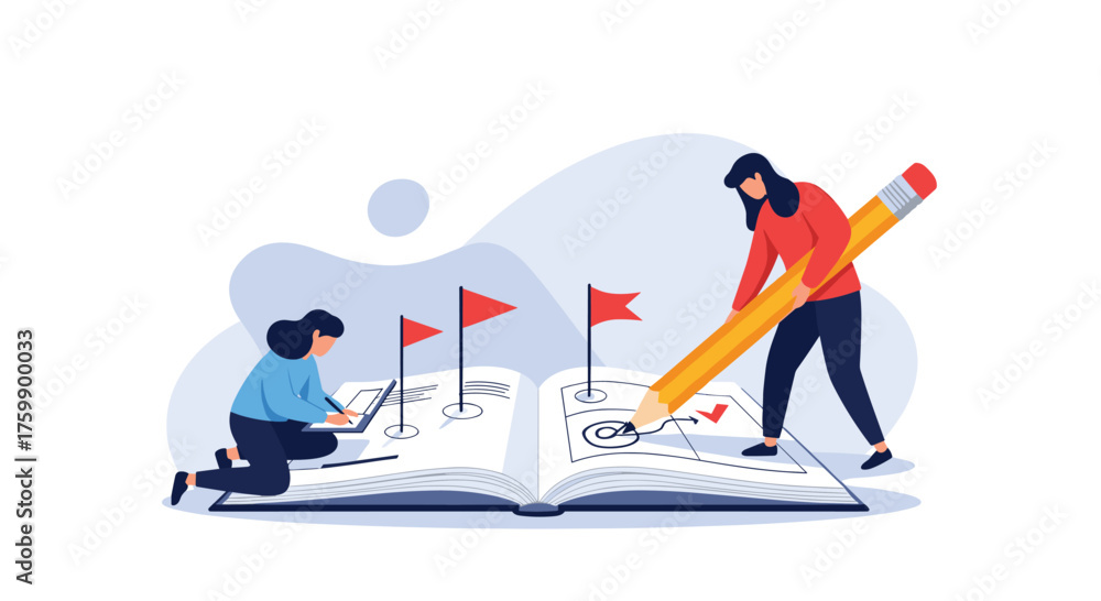 Fototapeta premium Planning your goals with a strategic roadmap.
