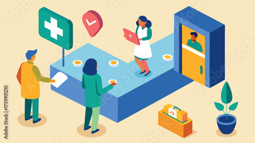 A designated area for patients to pick up and drop off prescription medications.