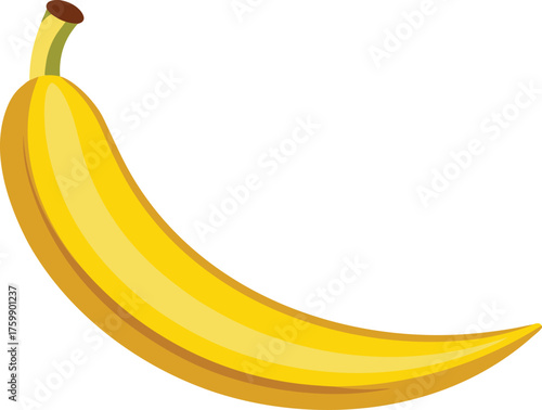 Vector art of a single ripe yellow banana