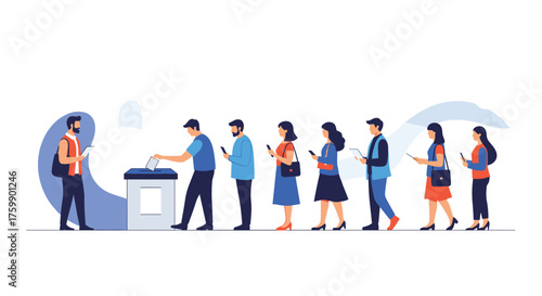 People lining up to cast their votes at a polling station.