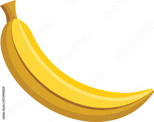 Vector art of a single ripe yellow banana