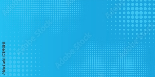 Halftone dots on blue background. Comic pop art style blank layout. modern vector ilustration. eps 10