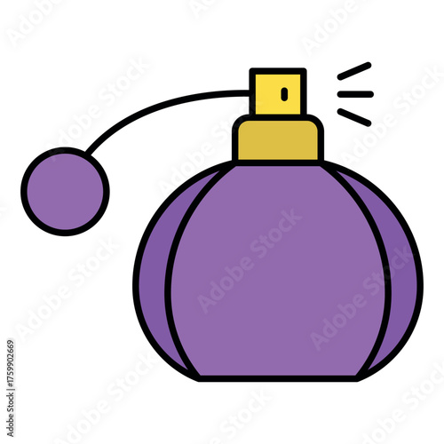 Perfume Bottle Icon – Elegant Fragrance Symbol in Flat Design