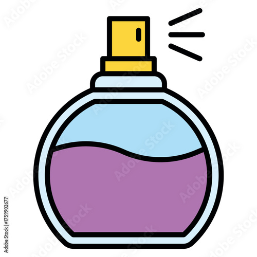 Perfume Bottle Icon – Elegant Fragrance Symbol in Flat Design