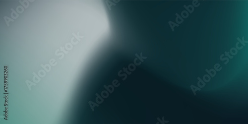 Modern White green blurred gradient on dark grainy background, glowing light spot, copy space