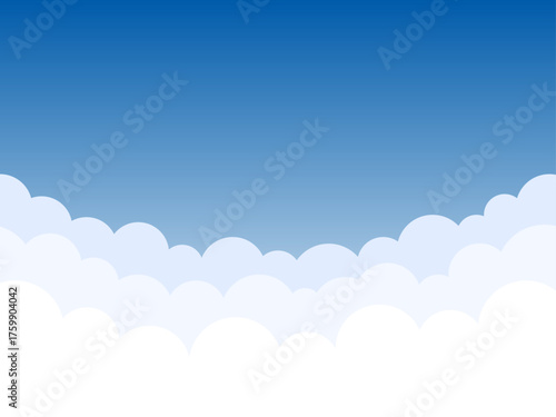 幻想的な３段の雲の空のイラスト