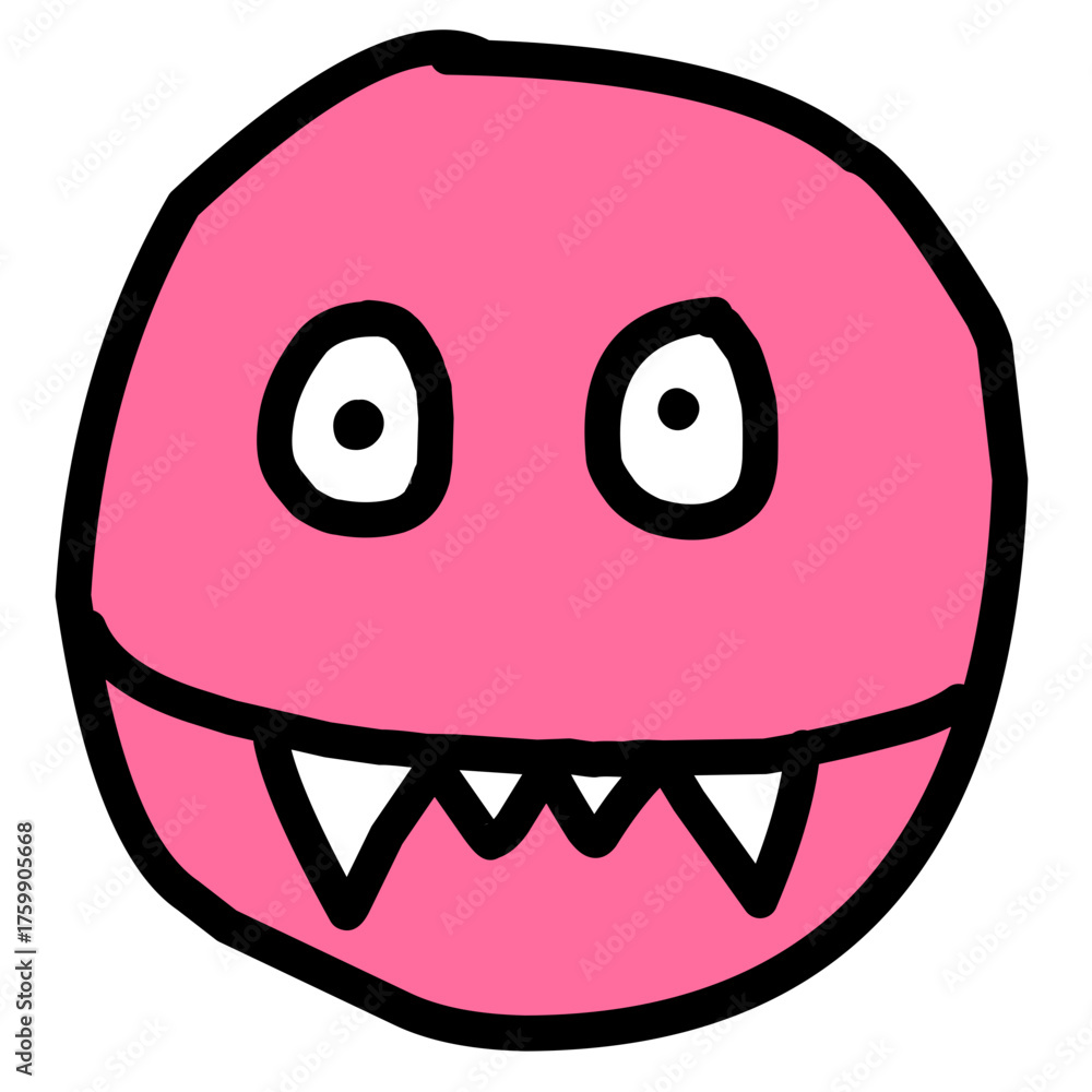 Fototapeta premium Cute funny hand drawn cartoon character vector illustration.