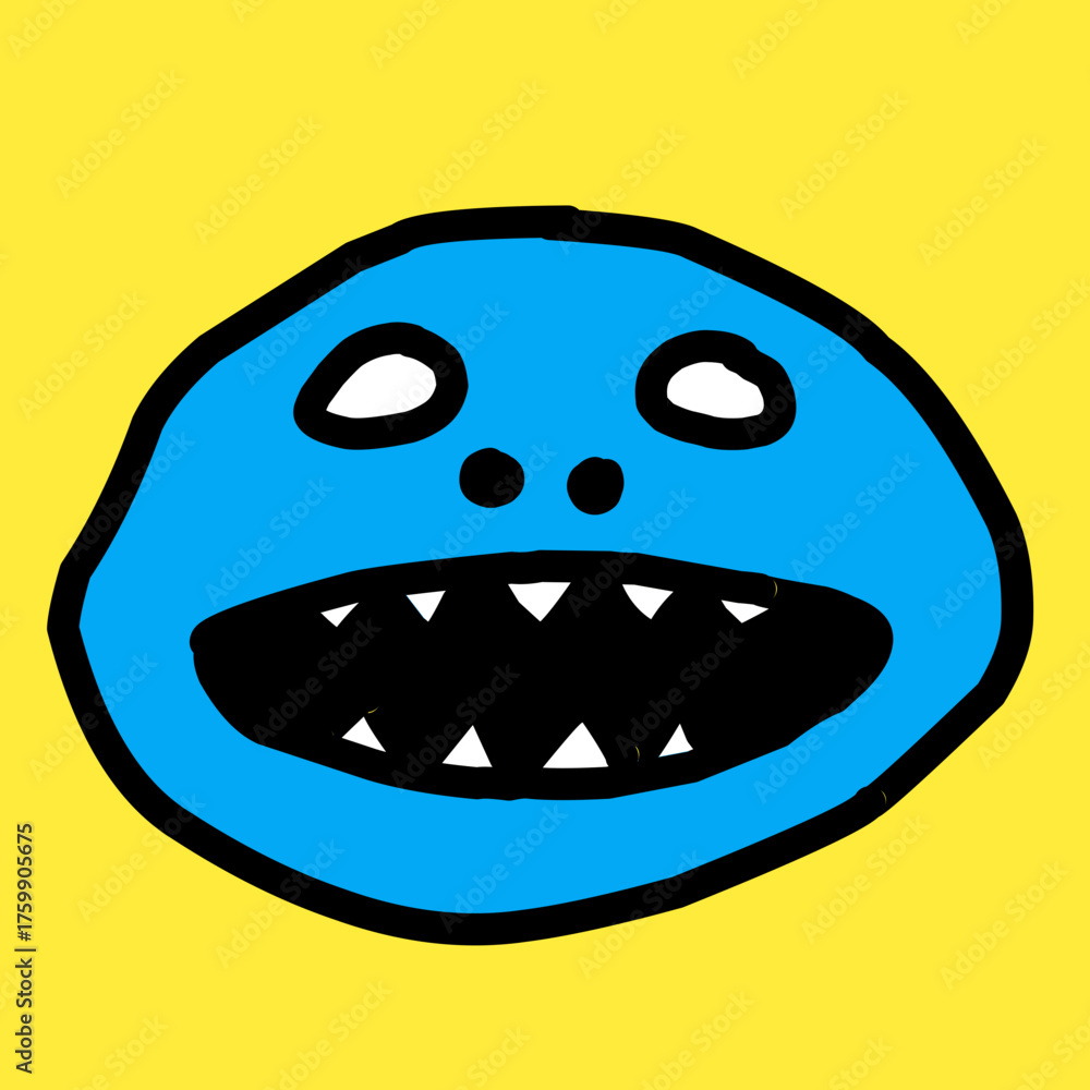 Fototapeta premium Cute funny hand drawn cartoon character vector illustration.