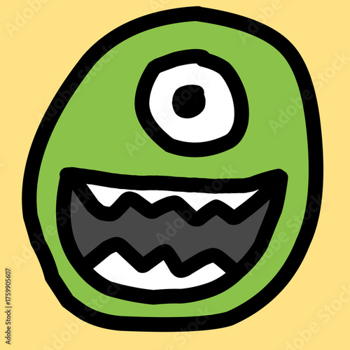 Cute funny hand drawn cartoon character vector illustration.