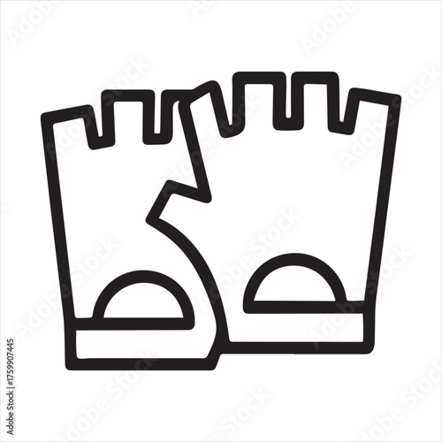 Simple line art icon of fingerless gloves for cycling or fitness activities