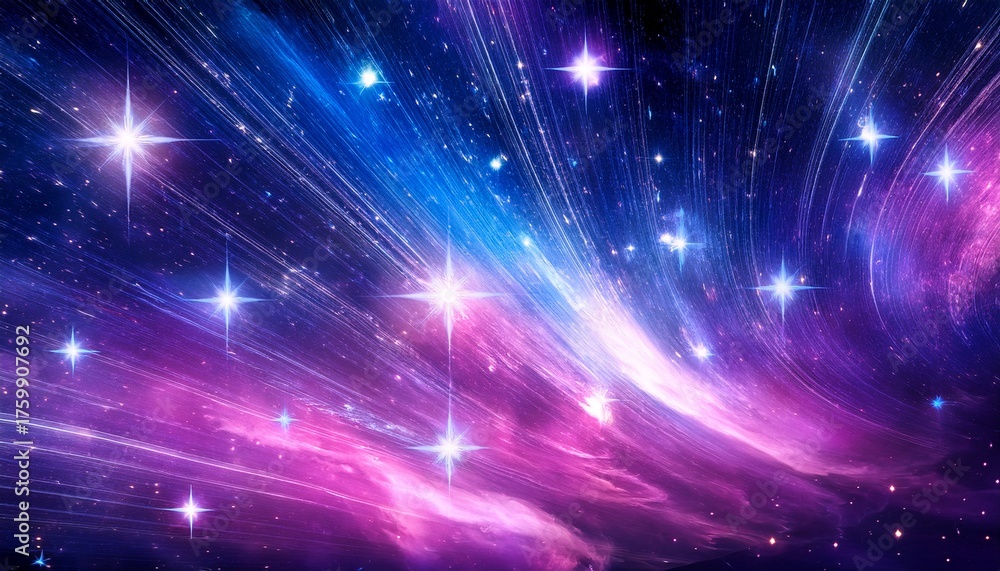 Fototapeta premium Mystical Magic Background With Stars Galaxy Universe In Pink Blue Colors