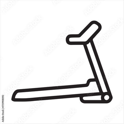Simple line art icon of a treadmill for exercise and fitness concepts