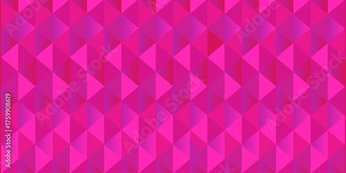 A seamless pink geometric pattern vector design features an abstract wallpaper texture with mosaic triangles and squares. style, purple, light, concept, vintage