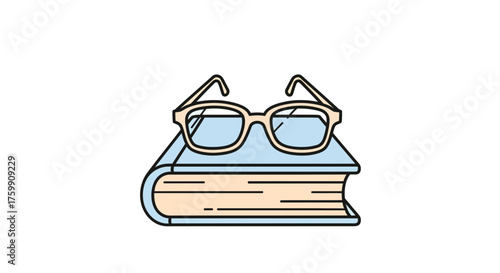 A Bookish Vision with Stylish Spectacles, An Illustrated Symbol of Learning