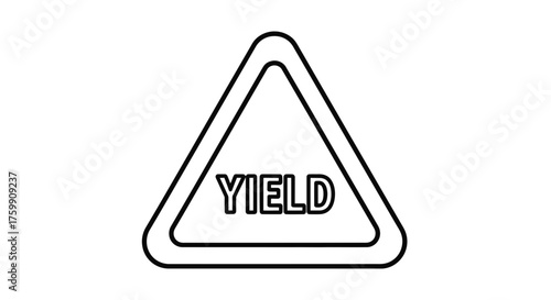 A Bold Silhouette Of The Yield Sign Against A Deep Black Background