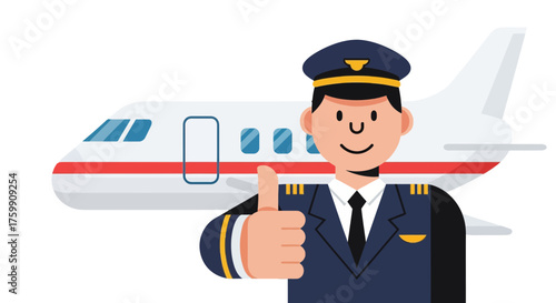 A Pilot Giving Thumbs Up, Plane In Background, Approved Travel, Flight Success