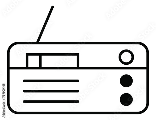 radio icon on white background