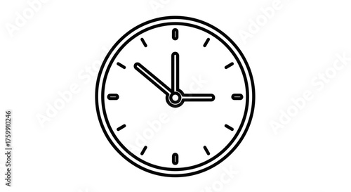 A Minimalistic Timekeeping Device Illustrating The Passage Of Hours On A Black Backdrop