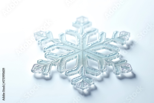 Intricate snowflake ornament isolated on white background. Transparent PNG festive decoration. Christmas winter design element.