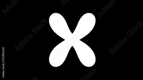 Abstract white cross symbol with rounded edges on a deep black background, a versatile graphic design element