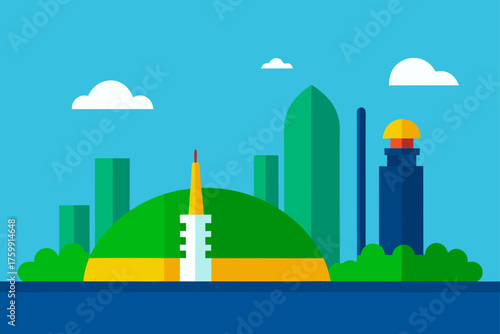 city landscape with city