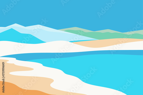 vector illustration of a beach