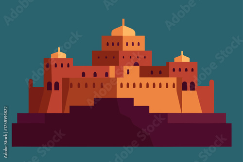 vector illustration of castle tower
