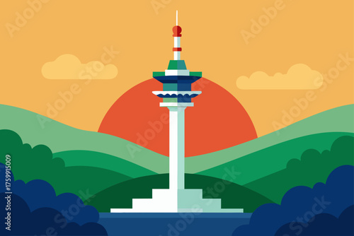 vector illustration of temple