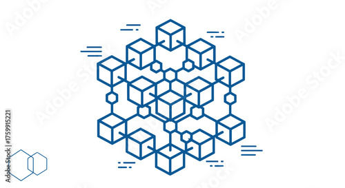 Abstract Blockchain Design Depicting Digital Connectivity on a Dark Background